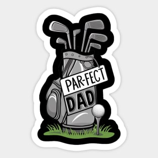 Funny Golfing Design Par-fect Dad Golf Sticker